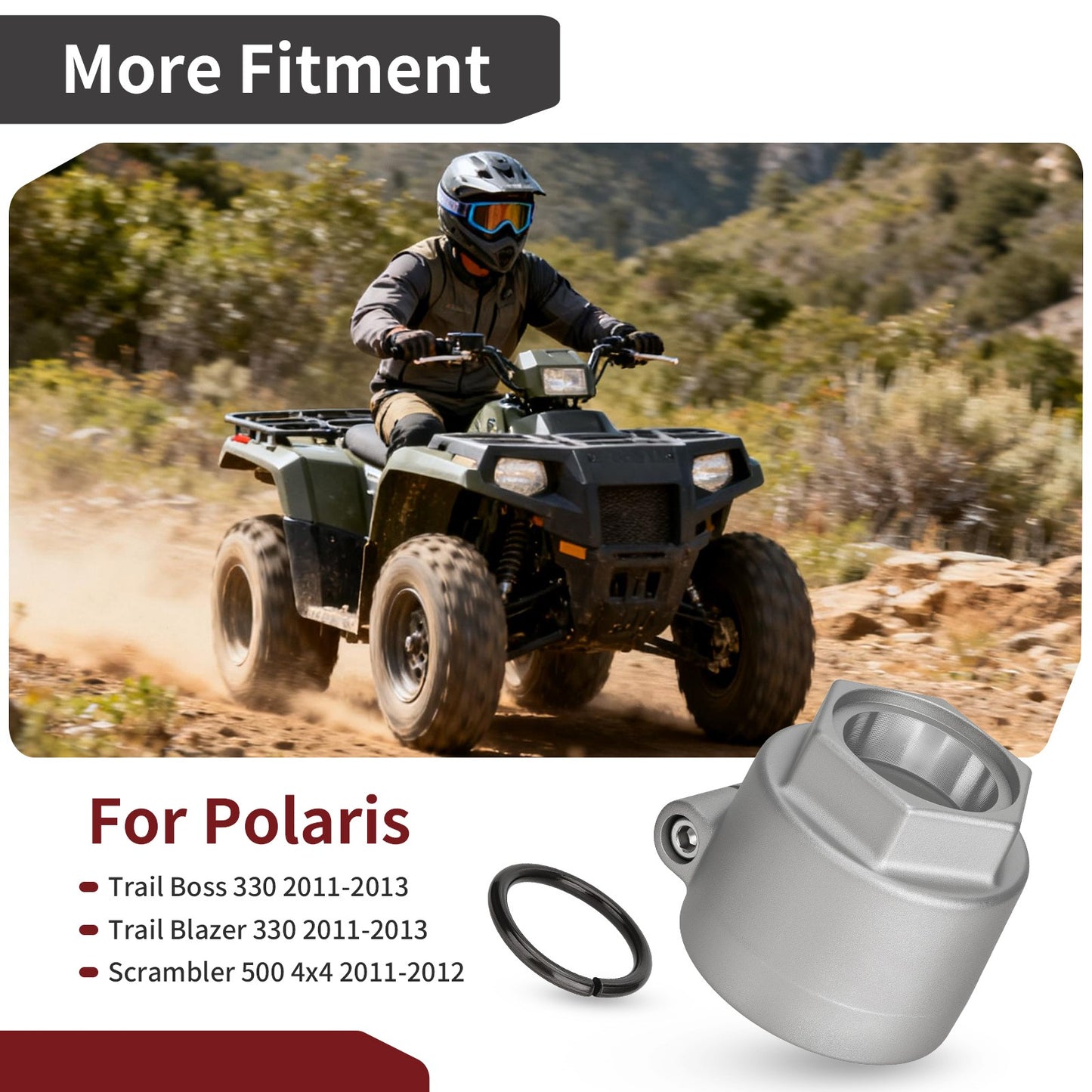 Axle Nut with Retaining Ring for Polaris Trail Boss Trail Blazer Scrambler (1996–2006)