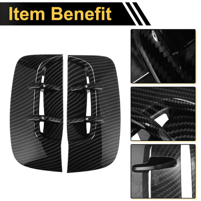 Set of 2 Air Flow Fender Vent Cover Trim for Kia Stinger (2018–2023) Carbon Fiber Black