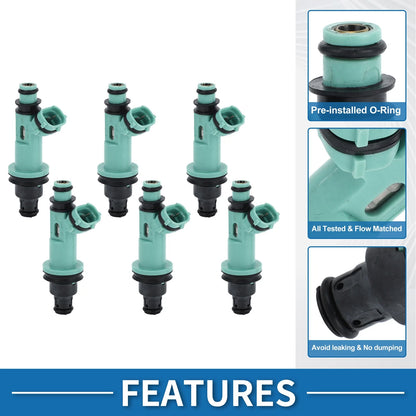Set of 6 Fuel Injectors No.23209-46090 for Lexus GS300 (1998–2005) 3.0L