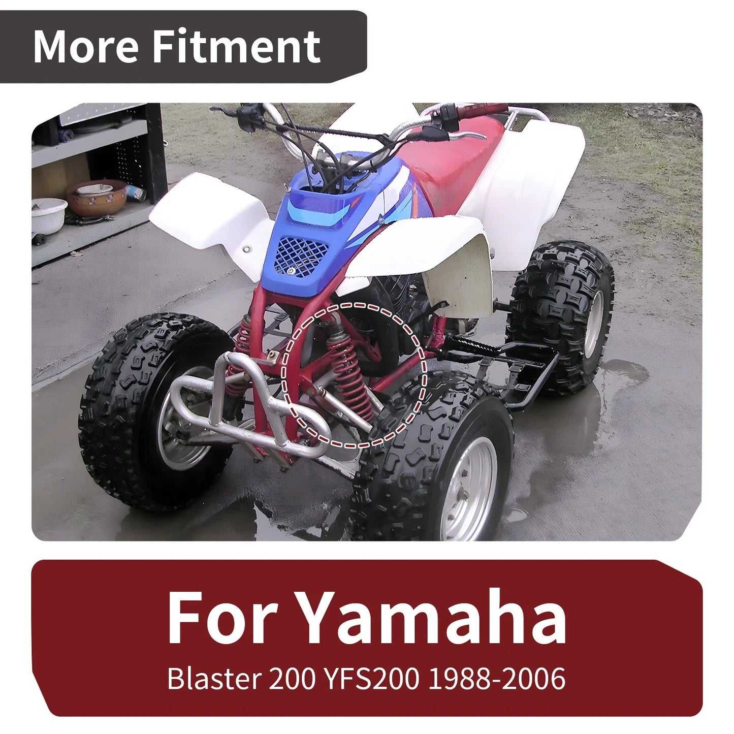 Red Front Shock Absorber L+R for Yamaha Blaster 200 (1988–1995)