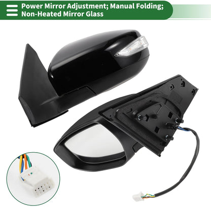 Left Side Door Mirror for Nissan Sentra (2016–2019) Manual Folding Black