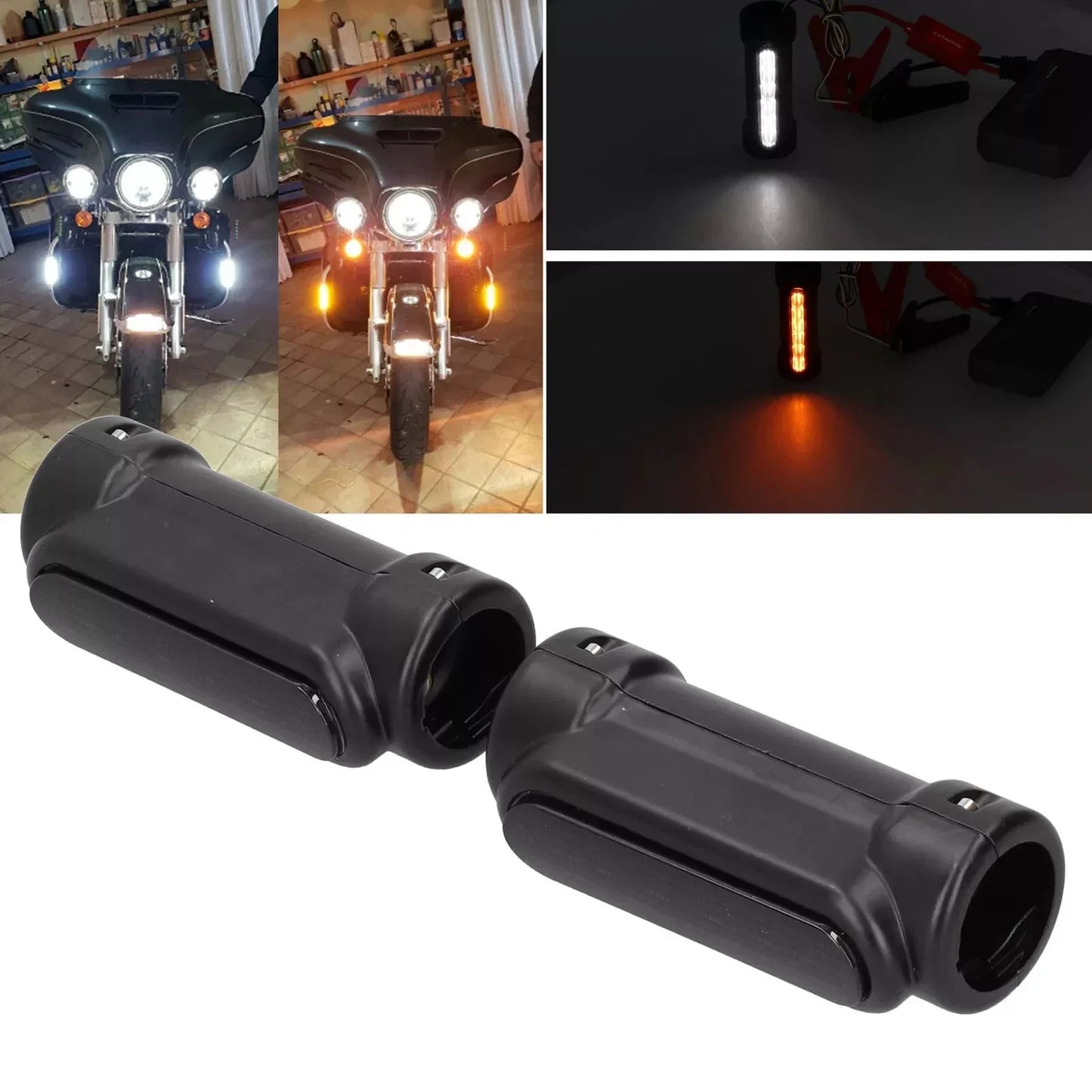 1.25in LED Light Tube Clip Lamp for Highway Crash Bar - White DRL Amber Signals
