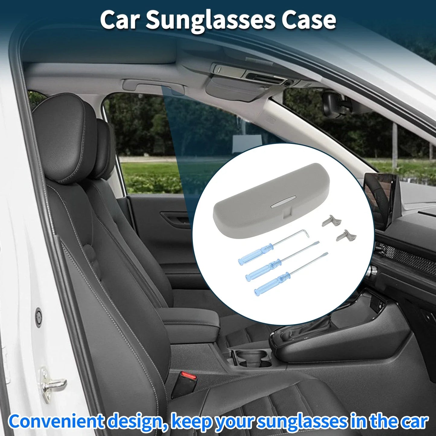 Sunglasses Case for BMW X1 Holder Storage Box Grey (2016 - 2024)