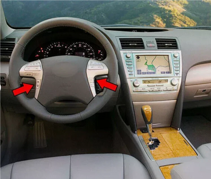 Wood Grain Steering Wheel Button Frame Trim Cover for Toyota Camry (2007–2011)