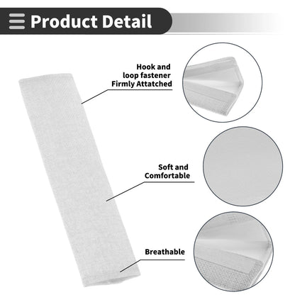 Set of 2 White Seat Belt Cover Pads for Universal Fit (24cm)