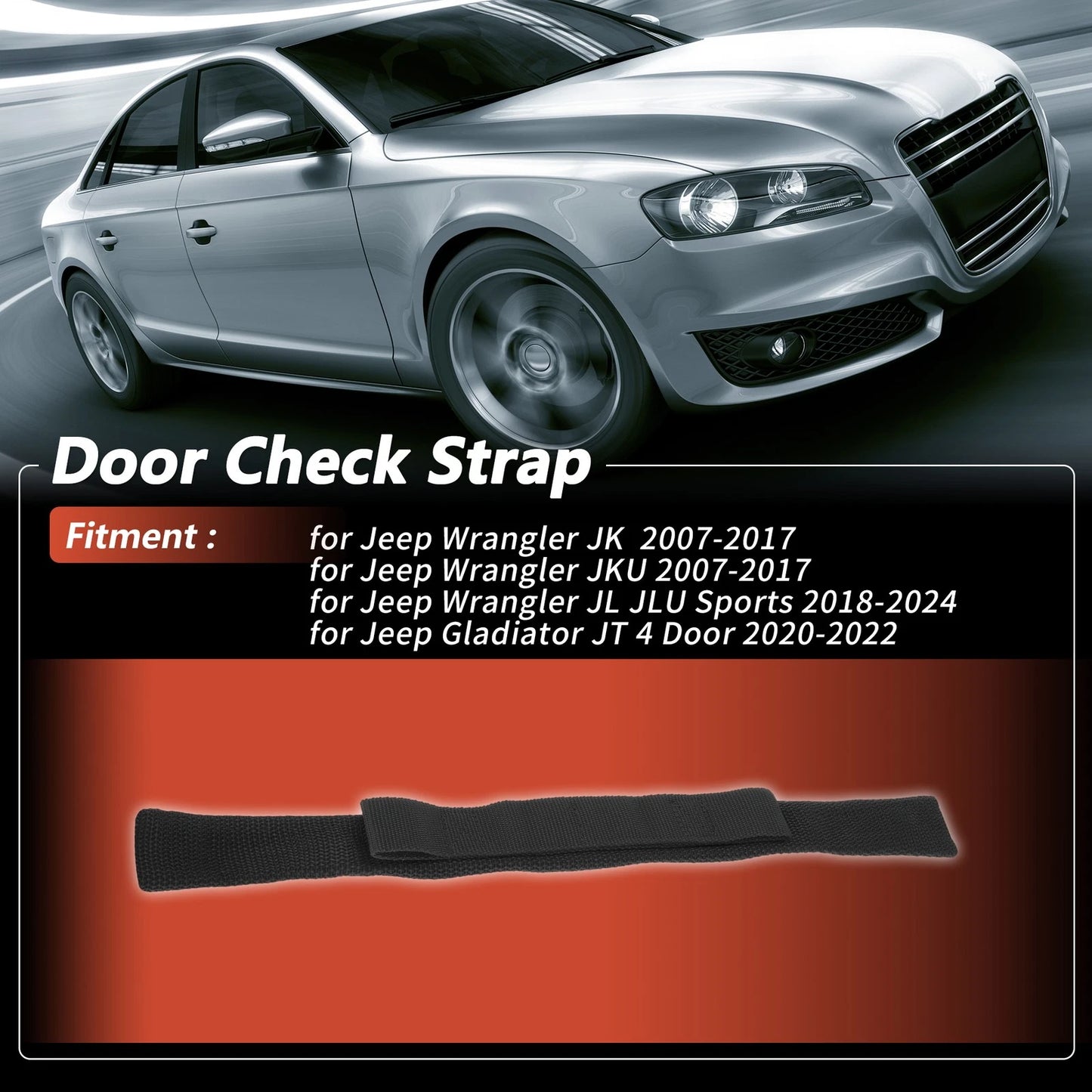 Door Check Strap for Jeep Wrangler JK (2007–2017) - Hinge Stop Limiter