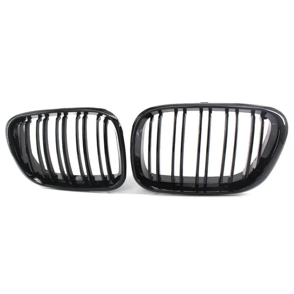Gloss Black Dual Slat Bumper Grille Kidney Grill for BMW X5 (2000–2006)