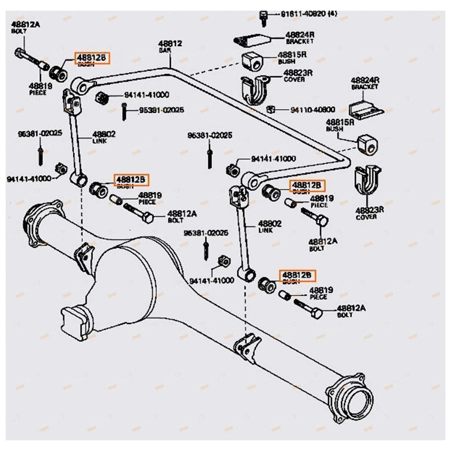 Rear Sway Bar Link Pin Bush for Land Cruiser Prado (1996–2002)
