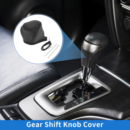 Set of 1 Gear Shift Knob Cover for Toyota CH-R (2017–2021) Black Faux Leather