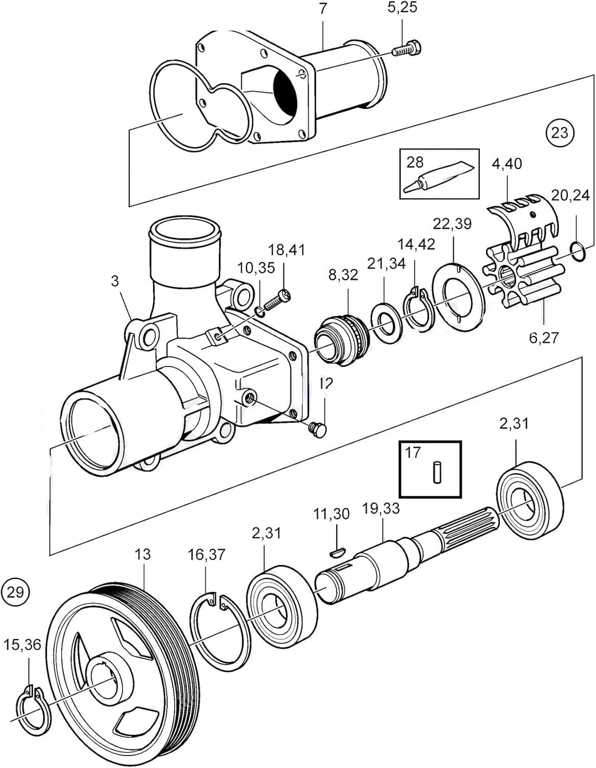 Sea Water Pump for Volvo Penta D6 Series (2004–2023)