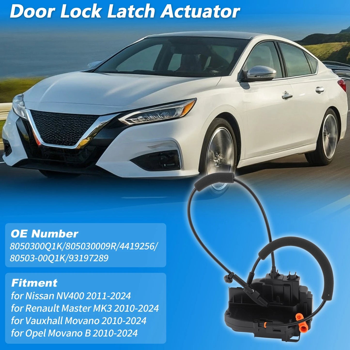 Front Left Door Latch Lock Actuator 8050300Q1K for Nissan NV400, Opel Movano B