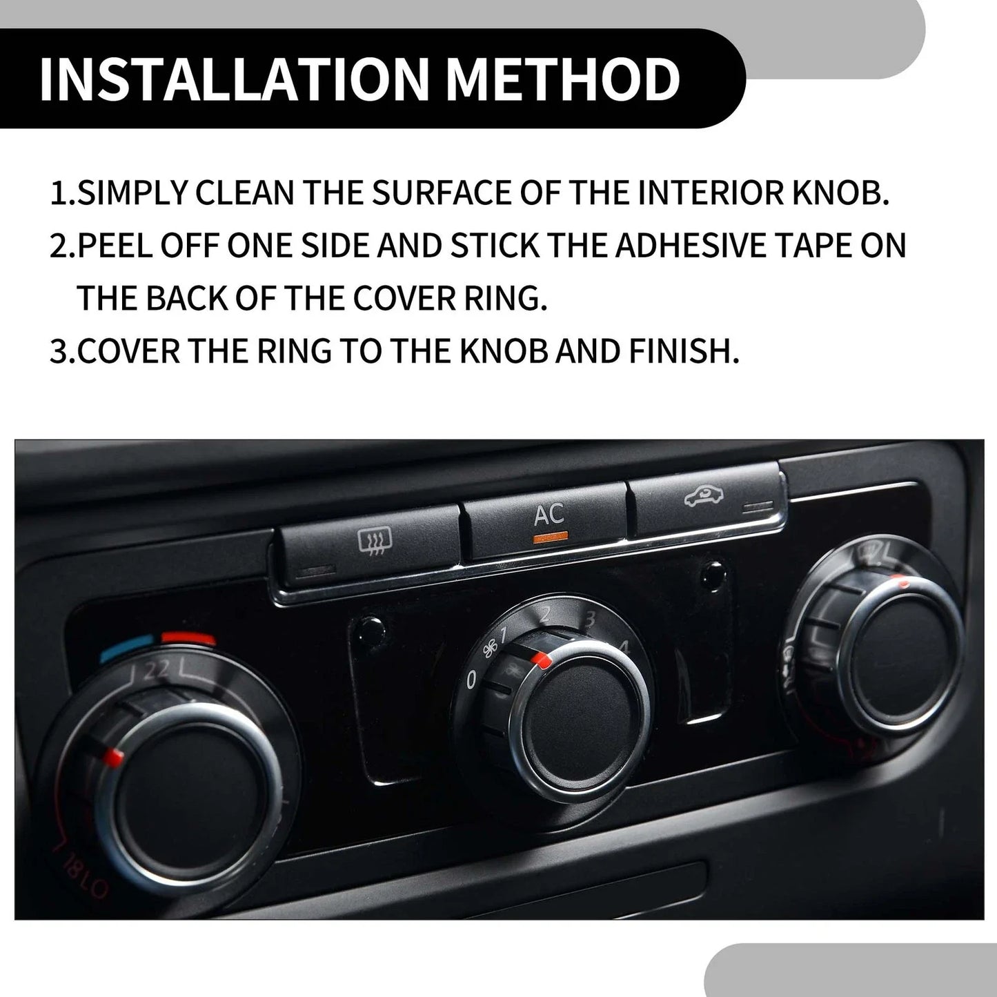Rear AC Heat Temp Climate Switch Knob Cover for Dodge Durango (2011-2020)