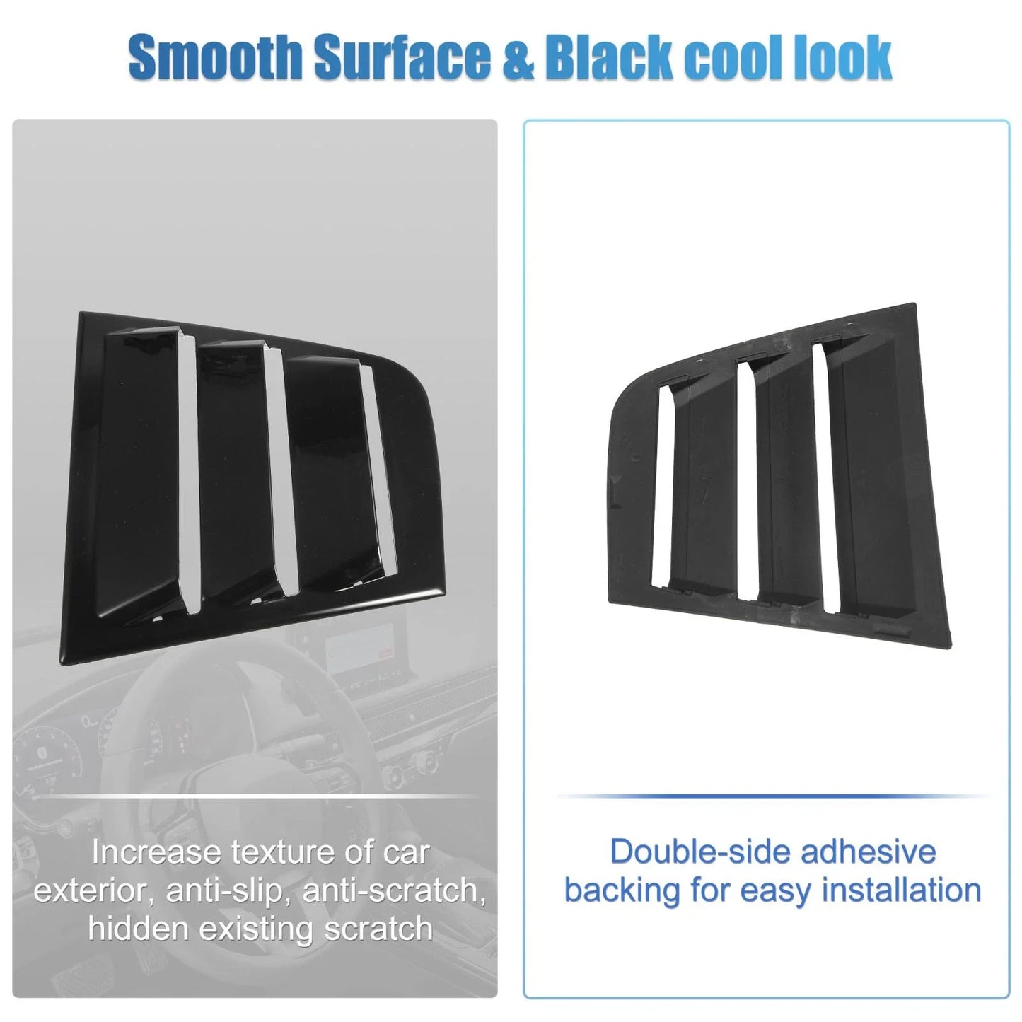 2 x Rear Window Louvers for Dodge Charger 2011-2021 Air Vent Scoop Shades