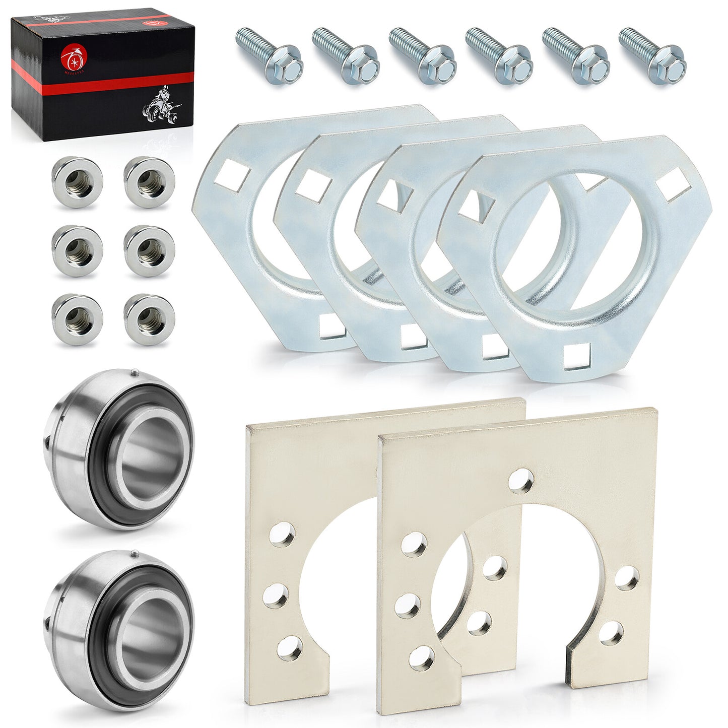 Go-Kart Live Axle Bearing Kit for Go-Kart Mini Bike (3-Hole)