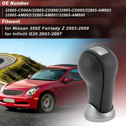 Manual Gear Shift Knob for Nissan 350Z Fairlady Z (2003–2009) & Infiniti G35 (2003–2007)