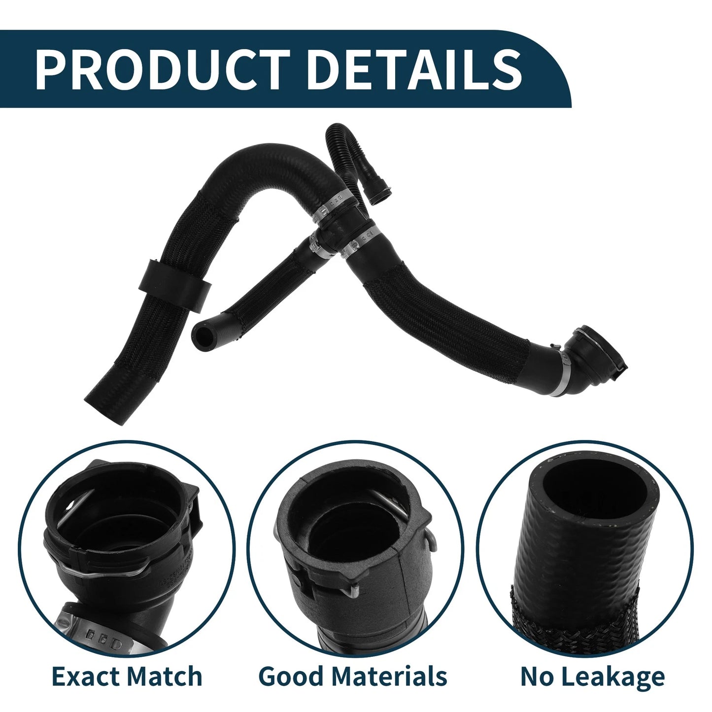 Radiator Hose for Jeep Renegade (2015–2023) No. 68440687AA Rubber Black