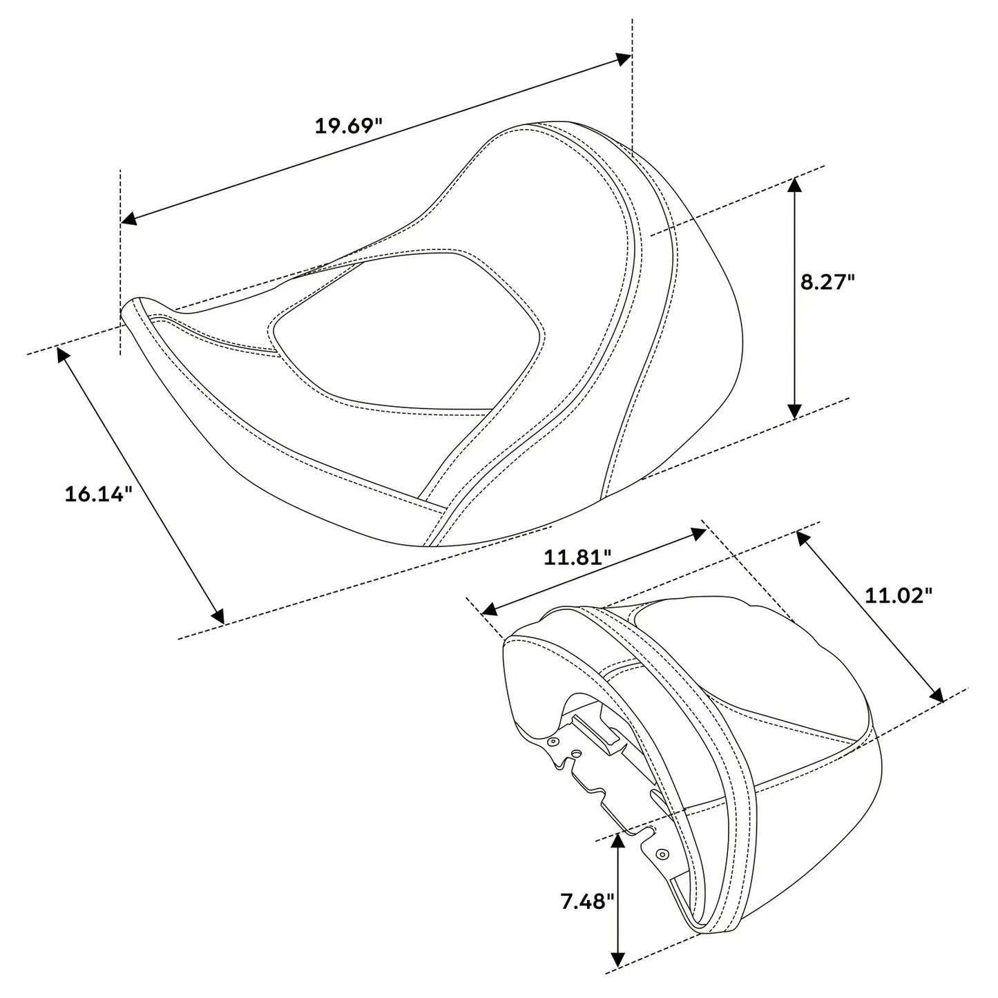 Driver & Passenger Seats for Harley CVO Street Road Glide (2023-2025) Black