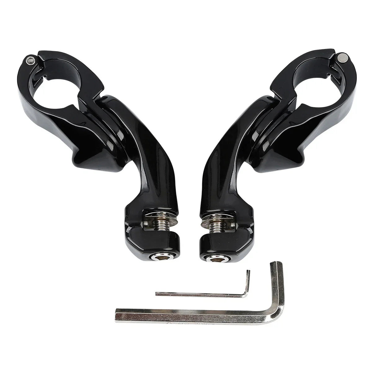 1 1/4'' Adjustable Engine Guards Footpeg Short Angled for Harley