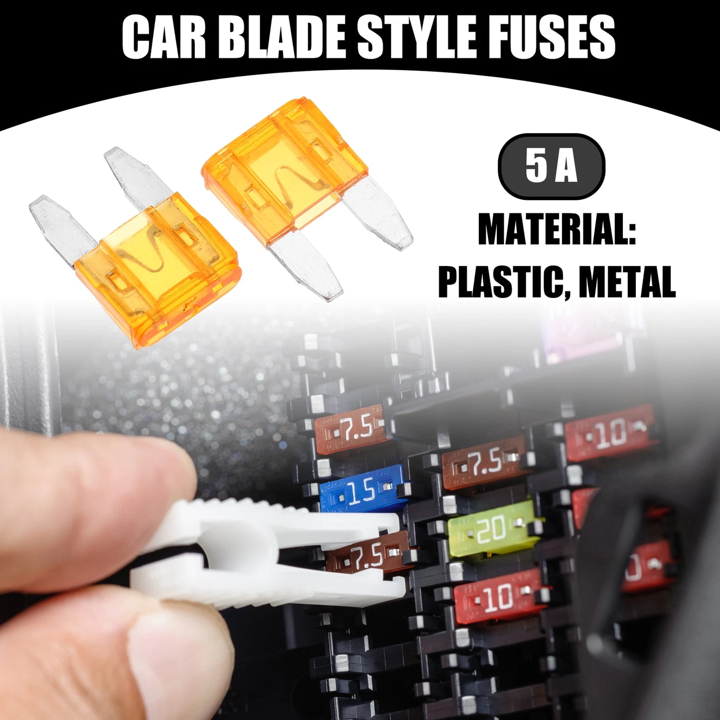 50 Pcs Mini 5AMP APM/ATM Blade Fuses for Automotive Short Circuit Protection