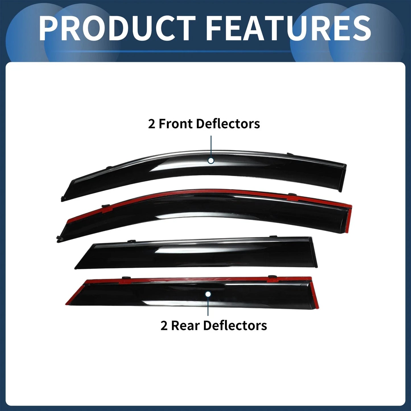 Window Deflectors for Hyundai Tucson Side Window Vent Visors Black 2016