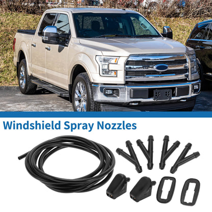 Set of 2 Front Windshield Washer Nozzles No. 61667146377 for Mini Cooper (2002–2013)