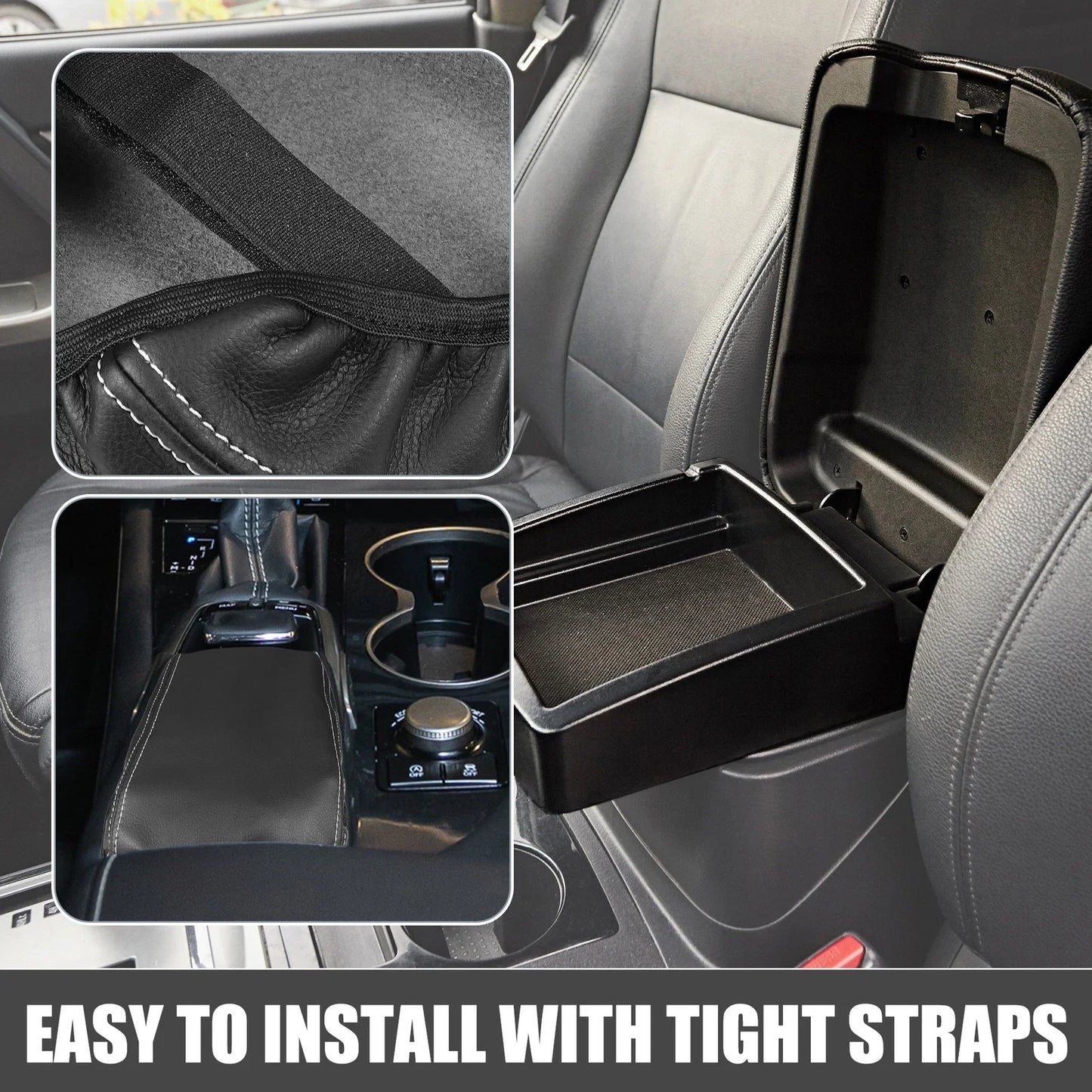 Center Console Pad Kit Armrest Cover for Lexus RX350 (2015-2022) Black White