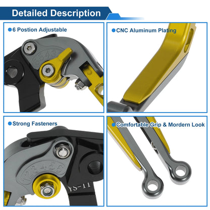 Adjustable Brake Clutch Levers for Honda X11 (1999–2002) Titanium Gold Tone