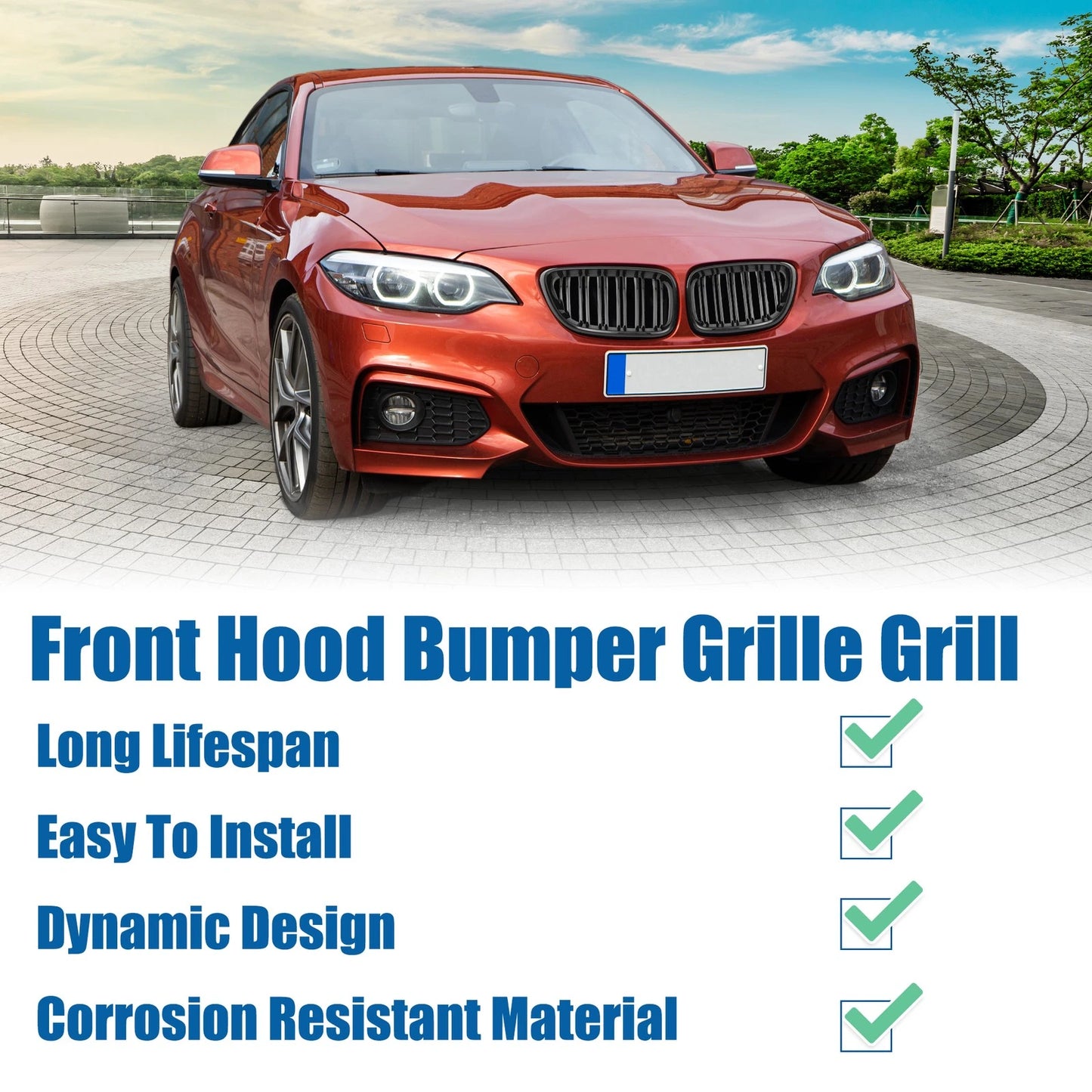 Front Hood Bumper Grille for BMW 228i xDrive 230i xDrive F22 (2014–2021)