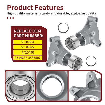 Set of 2 Rear Wheel Carriers with Bearings for Polaris RZR 800 (2008–2014)