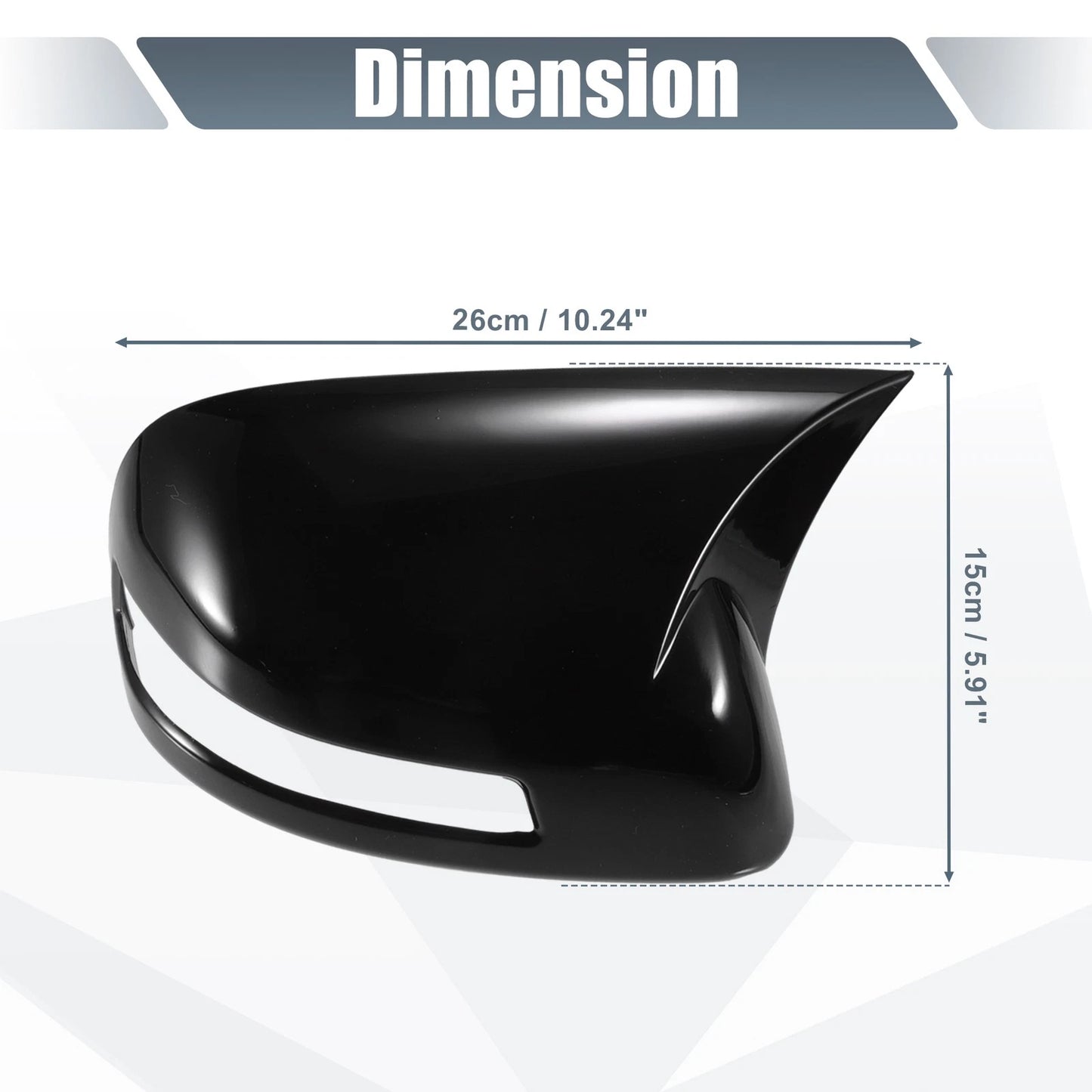 Pair Rearview Mirror Cover Overlay Gloss Black for Honda Civic (2012–2015)