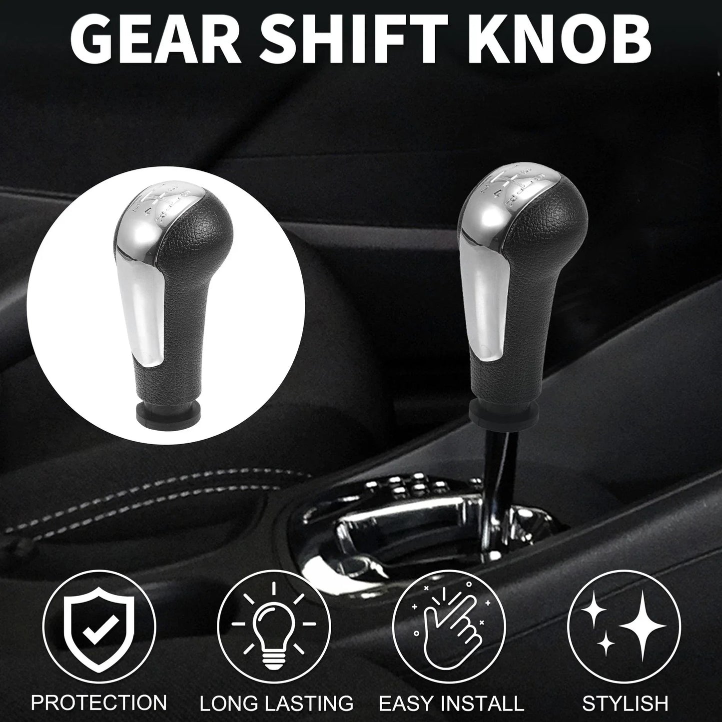 5 Speed Manual Gear Shifter Knob for Chevrolet Spark (2011-2016) Chrome