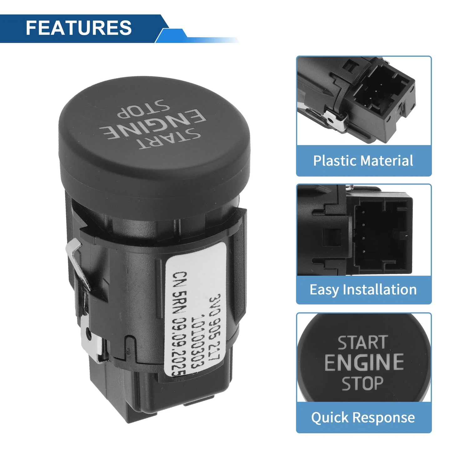 Engine Start Stop Button for Skoda Karoq (2018–2021) No. 3V0905217A/3V0905217