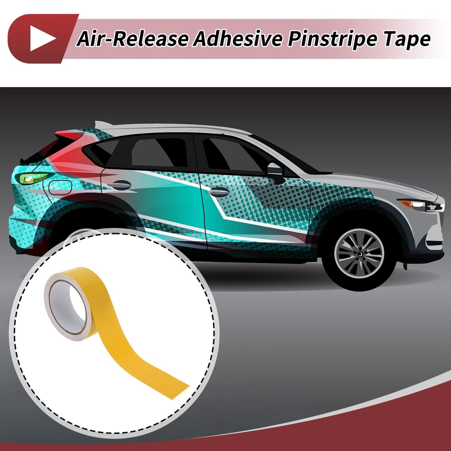 Pinstripe Tape 50mmx10m for Car Motorcycle Boat Matte Yellow