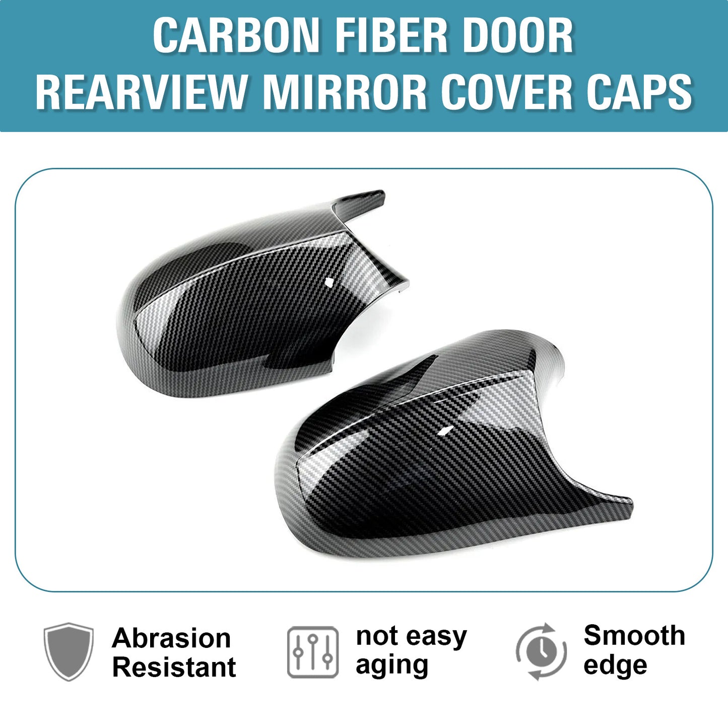 Carbon Fiber M3 Style Mirror Cover Caps for BMW E90 E92 E93 (2007–2013)