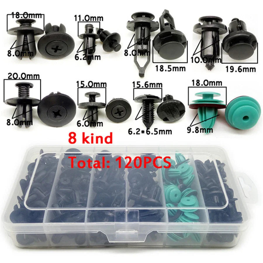 120 Pcs Universal Car Truck Fastener Clips for Door Panel Interior
