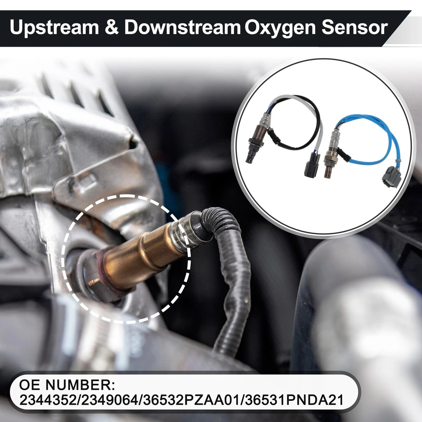 Set of 2 Upstream Downstream Oxygen Sensors for Honda CR-V EX (2007–2011) No. 2344352