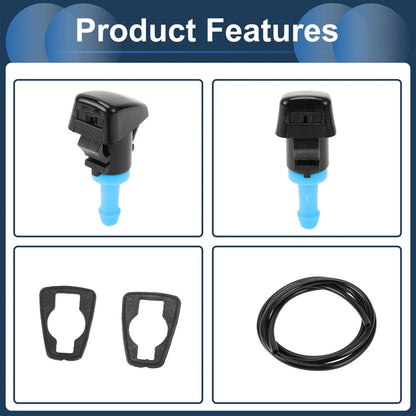 Windshield Washer Nozzle & Gasket, Fluid Hose for Dodge (Fits 2001-2006)