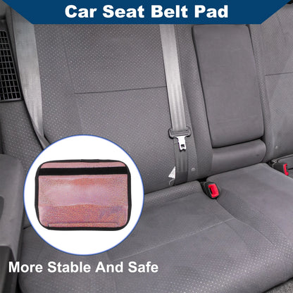 Rhinestone Car Seat Belt Cover for Universal Fit (6.5x23cm) Red