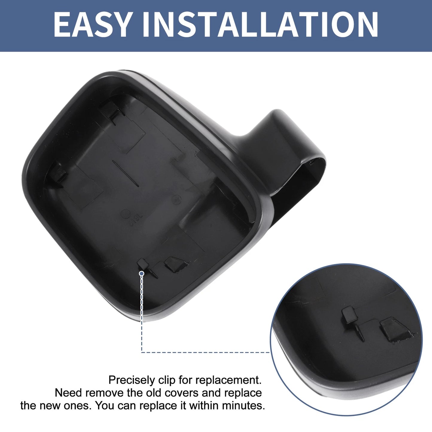 Mirror Cover Cap Replacement Set of 2 for Volkswagen Transporter