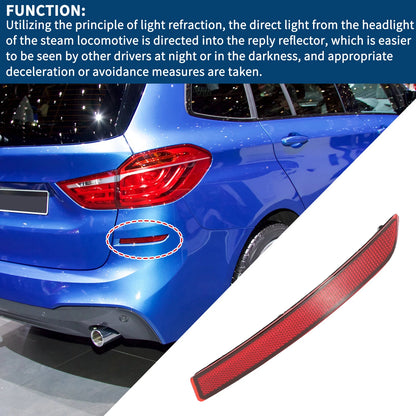 Bumper Reflector for BMW 2 Series Tourer F45 F46 (2013–2019) Red Right