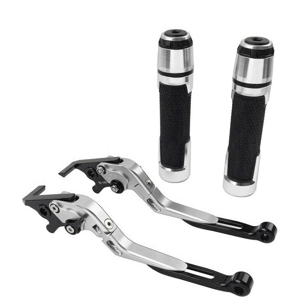 Silver Extendable Brake Clutch Levers Grip Set for Yamaha TMAX 500 530