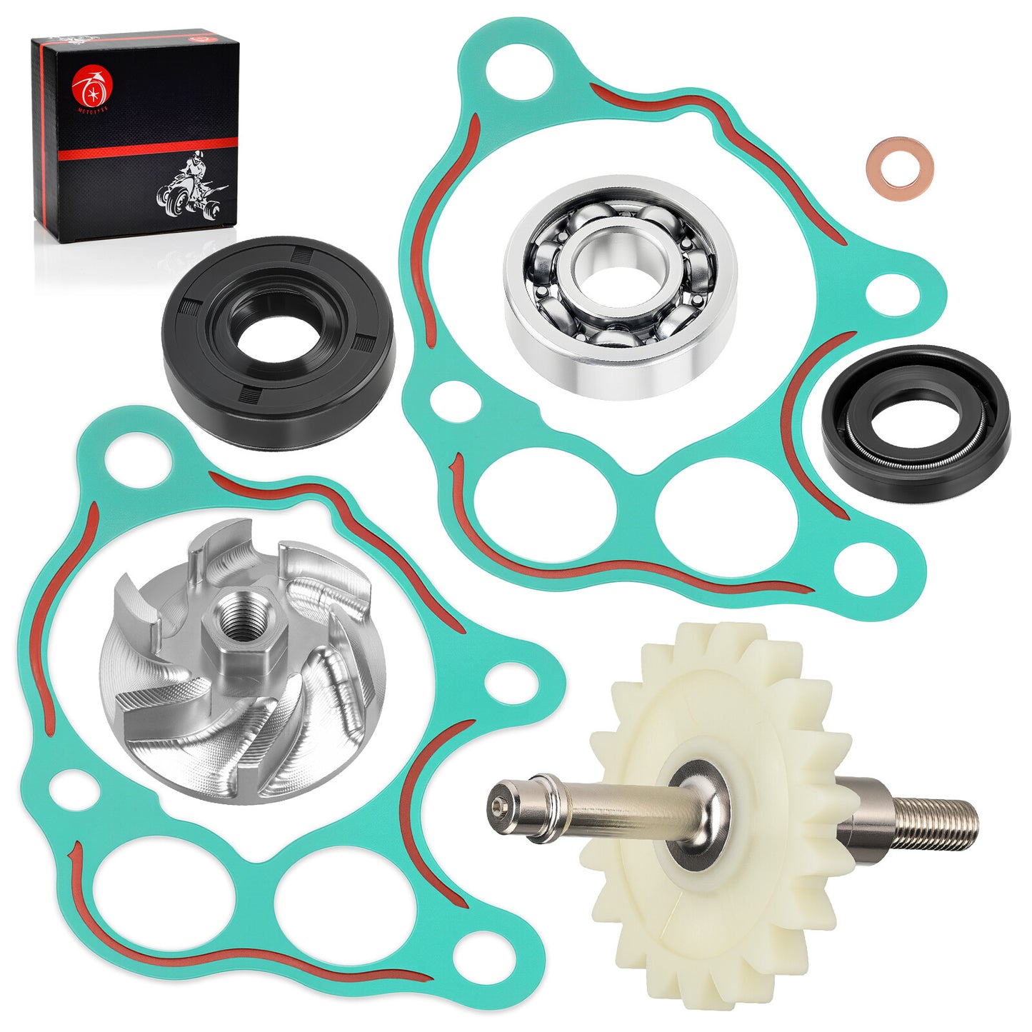Water Pump Impeller Shaft Gear Kit for Honda CR500R (1986–2001)