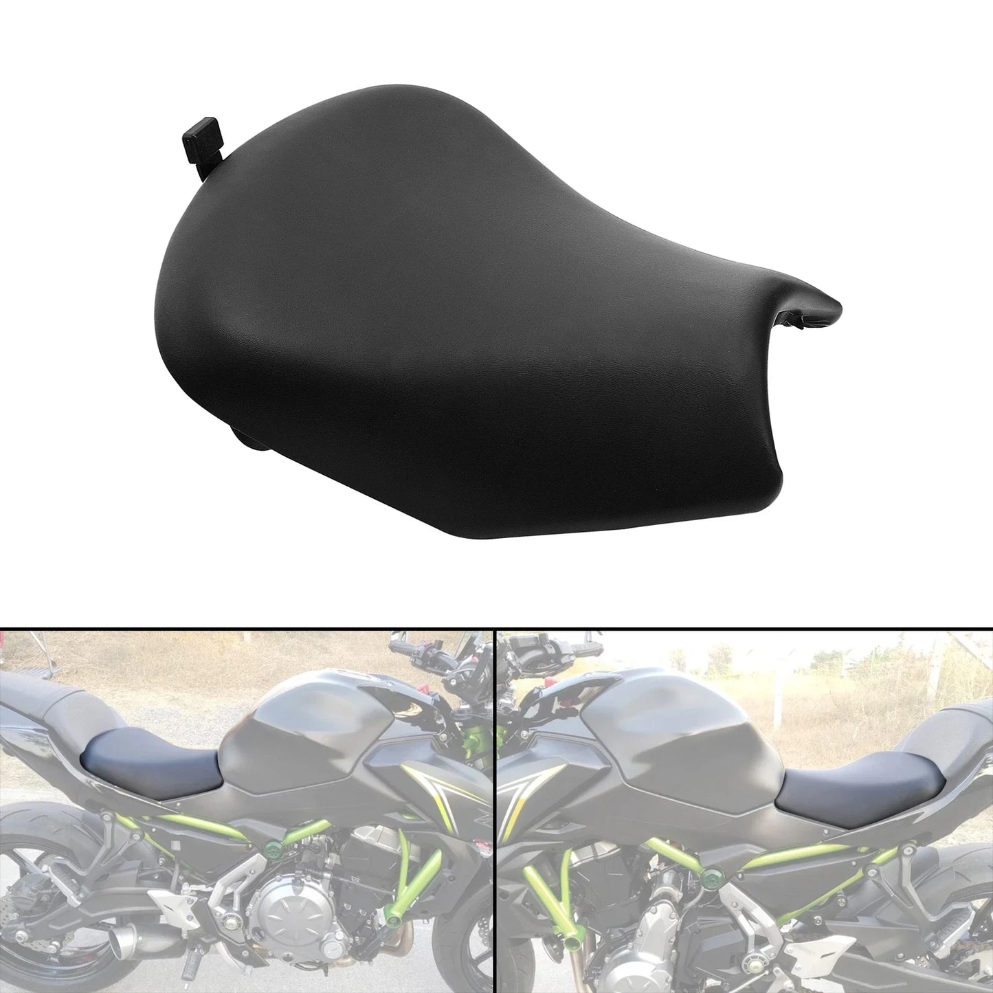 Black Front Driver Rider Seat for Kawasaki Z650 (2017-2024)