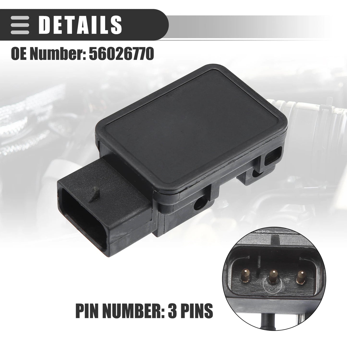 MAP Manifold Air Pressure Sensor for Dodge B150 (1992–1994) No. 56026770