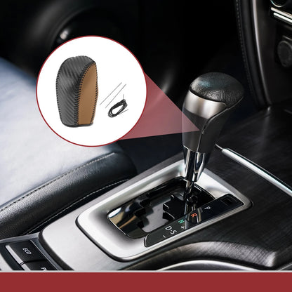 1Pc Gear Shift Knob Cover for Subaru Forester (2014–2017) Black Brown