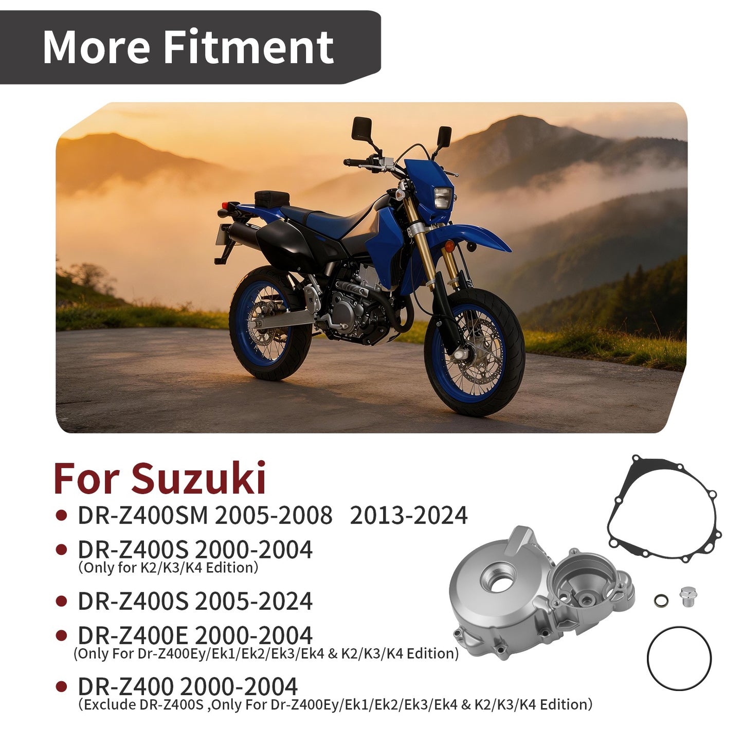 Left Side Engine Stator Magneto Cover for Suzuki DRZ400S (2000–2023)