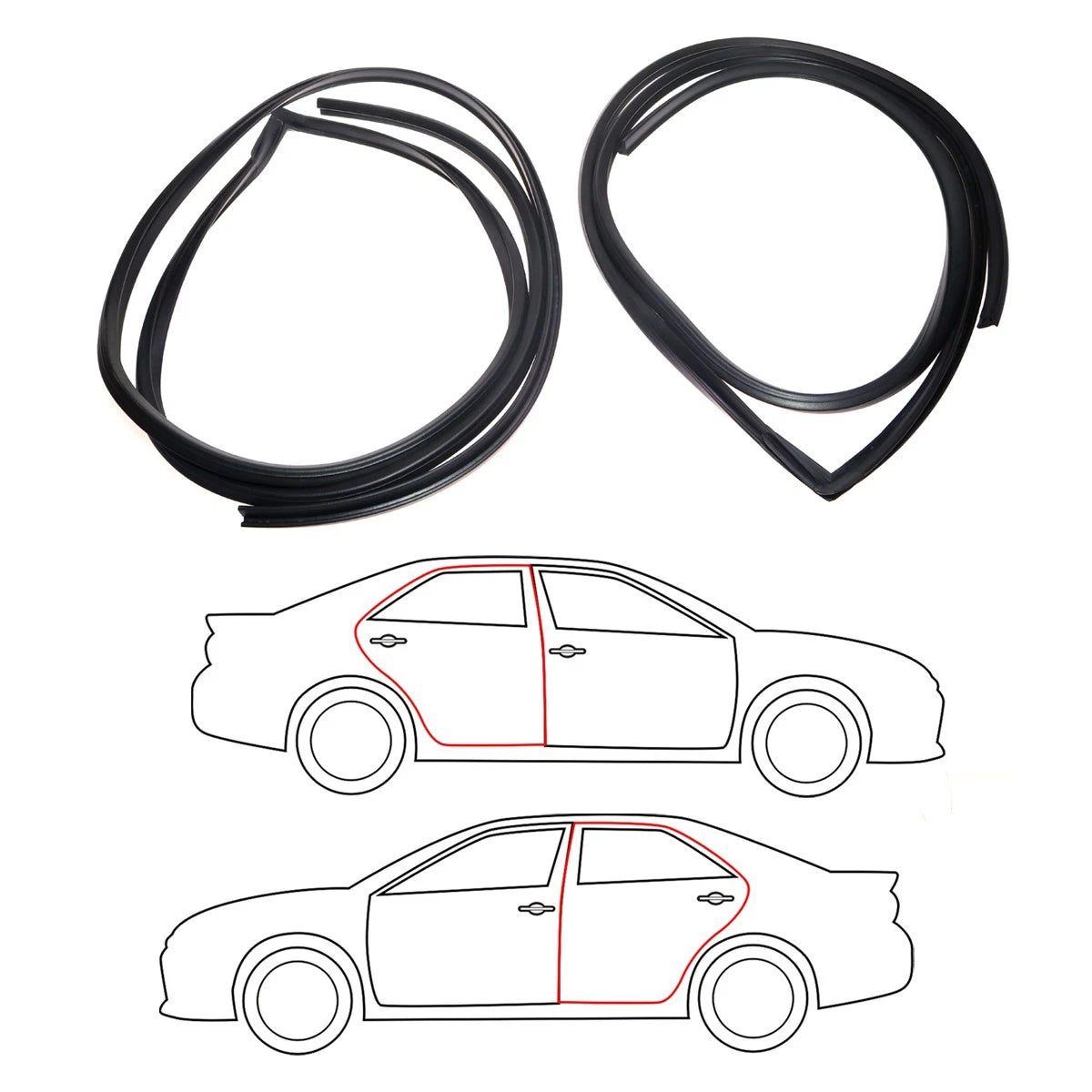 Rear Door Weatherstrip Pair for Datsun Nissan Bluebird (1975–1980)