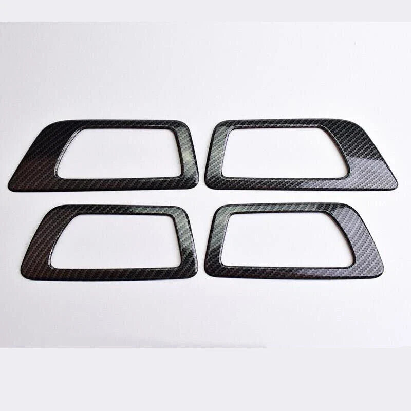 4x Carbon Fiber Inner Door Bowl Cover Trim for Toyota Highlander (2017–2019)