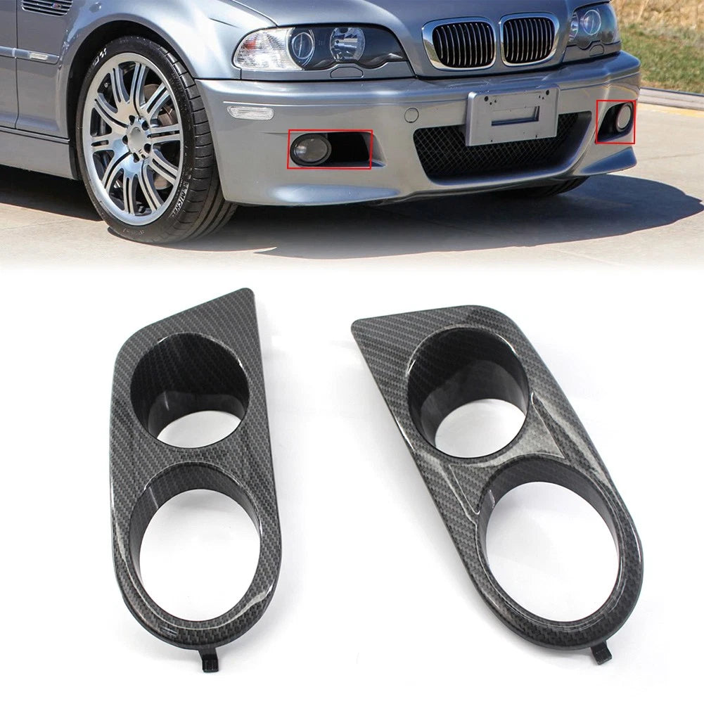 Front Fog Light Cover Grille for BMW M3 E46 (2001–2006) Glossy Black