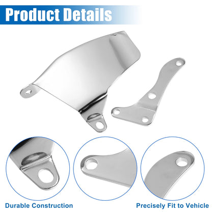 Polished Long Water Pump Alternator Bracket Kit for Chevy SBC 305 (1976–1986)
